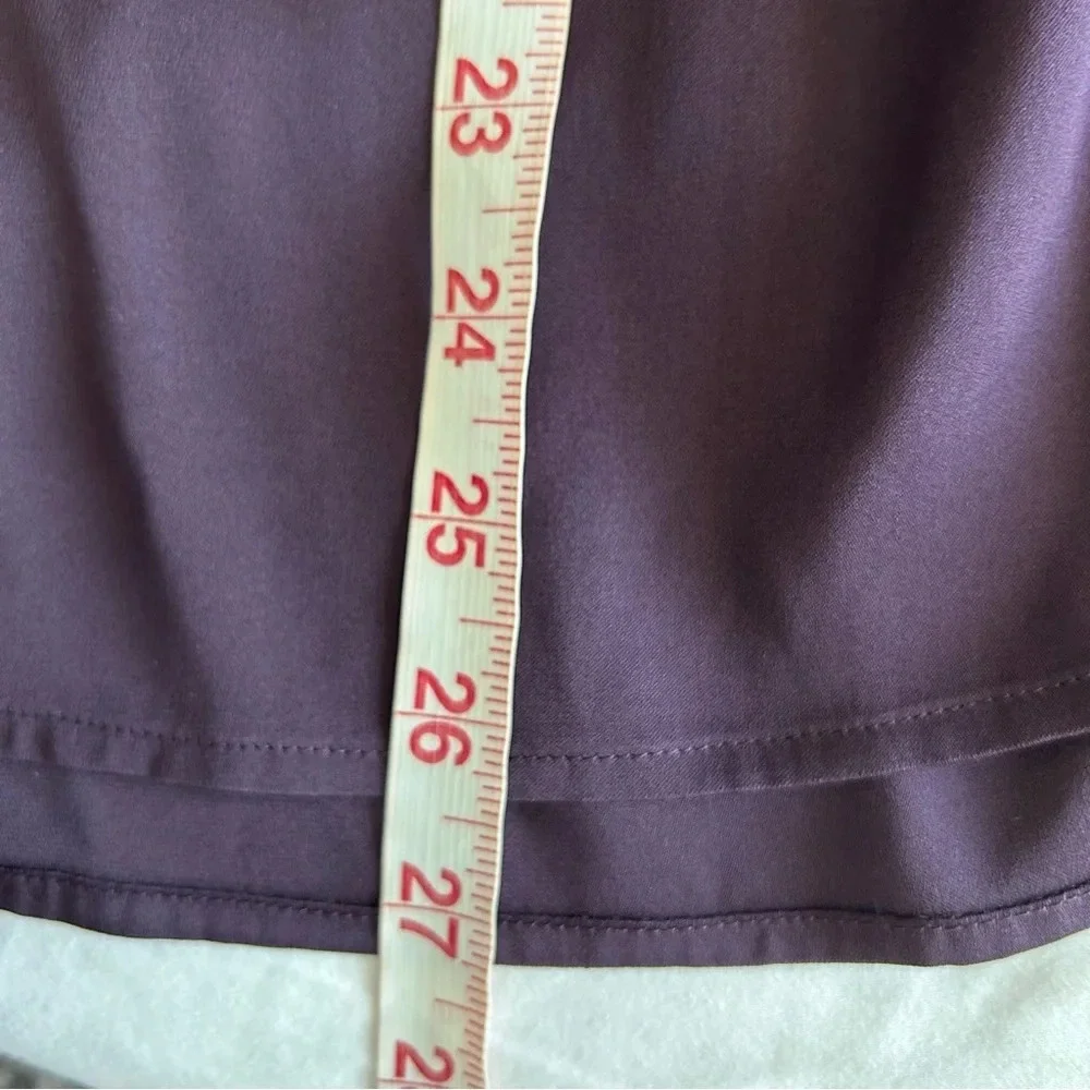 Vince 100% Silk Purple Zip Placket  Popover Top Tunic Lightweight Shirt Blouse S - Picture 13 of 14